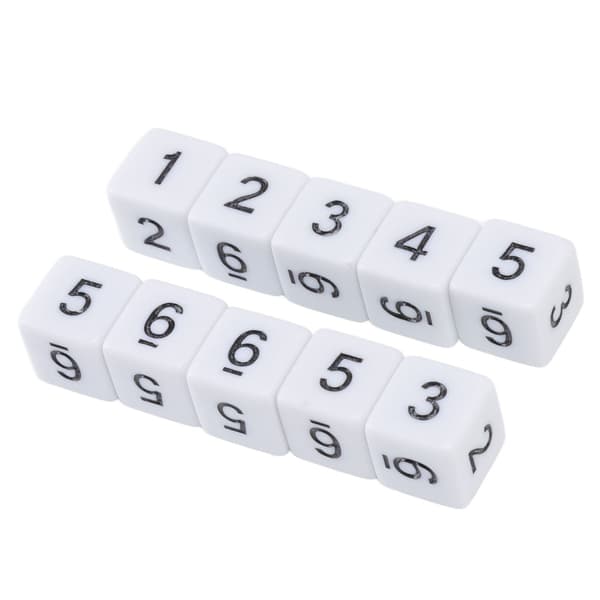 20 STK sekskantede terninger med 16 mm plastnumre for brettspill, bar og hjemmebruk