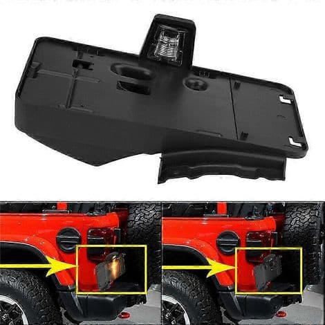 Nummerpladebeslag bagpå med belysning til Jeep Wrangler JK 2006-2017, reservedelsnummer 68064720AA, udgave 0703