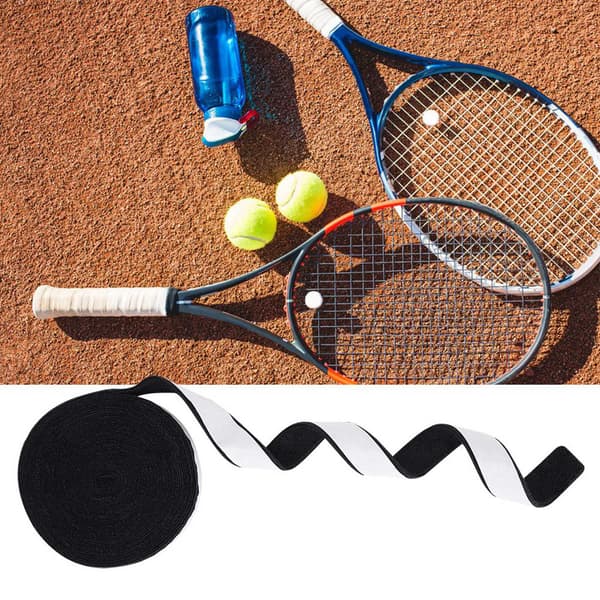 Skridsikker, svedabsorberende griptape til badminton- og tennis Ketchere, 10m, sort.