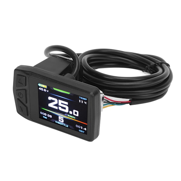 LCD-display til el-løbehjul med baggrundsbelysning og 24-48V USB-port. Holdbart ABS-panel.