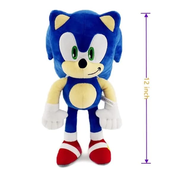 Plyslegetøj - YIBUJIAZU - Sonic (Pindsvin) - 30 cm - Blå - Blød PP-bomuld