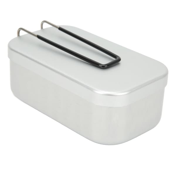 800 ml sammenleggbar matboks i aluminiumslegering med alkoholbrenner for camping og piknik