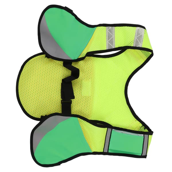 Multifunksjonell refleksvest for nattsykling, pustende, med justerbare lommer, grønn