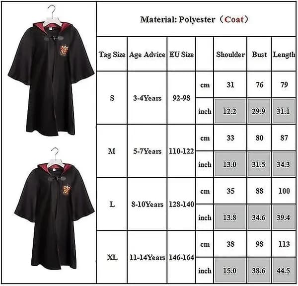 3-14 år gamle barn tenåringer gutter jenter Harry Potter Hermione Granger Gryffindor rollespillun...