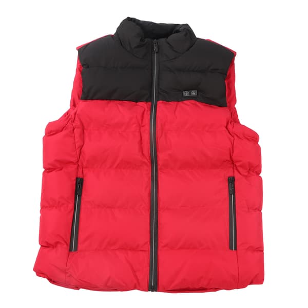 Elektrisk opvarmet vest USB 15 varmzoner polyesterfiber sort rød 2XL