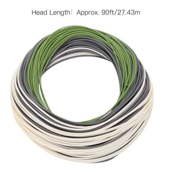 Flytande flugfiskelina med framvikt, Nylon PVC, Gräsgrön/Lila/Grå/Elfenben DT5F