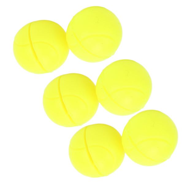 6 silikonvibrationsdämpare för tennisracketar, bollformade, fluorescerande gula