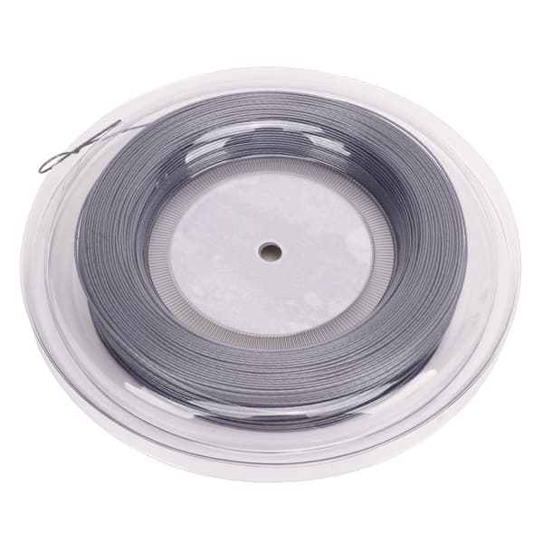 Polyester Tennisracketsträng 1,25 mm med dubbelribbat mönster, hållbar, 200M, silvergrå