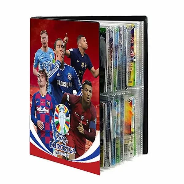 Fotballkort samlealbum, 240-roms kortperm, rød