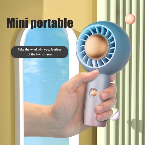 Mini bærbar genopladelig ventilator med aromaterapi, lydløs, til rejser og hjemmet