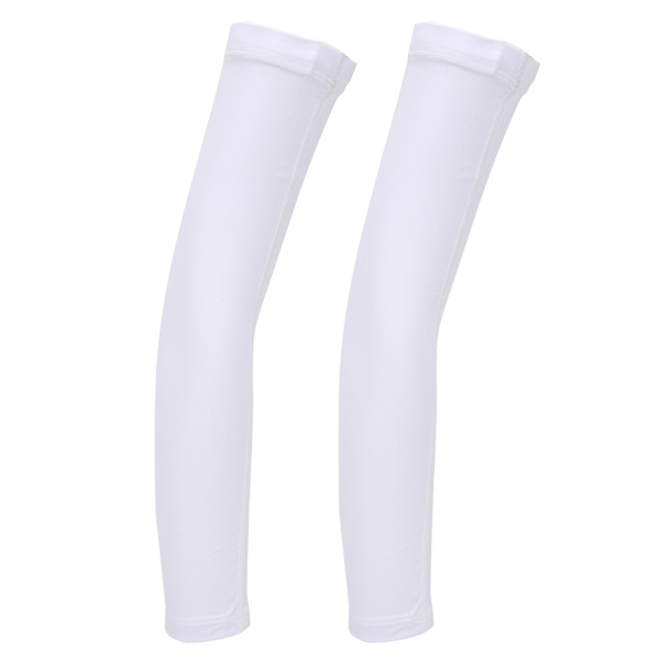 Sommarcykelarmärmar med solskydd, elastisk polyuretanfiber, vit, storlek L