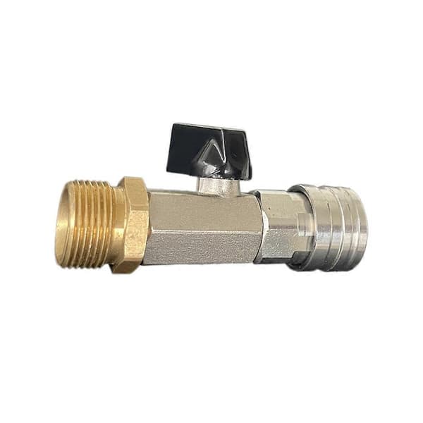 Hurtig 1/4 og M22 14 mm fittings til højtryksrenser slanger, med kugleventil.