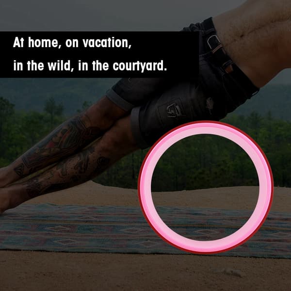 Yogahjul för stretching och magövningar Inomhus träningsutrustning (Rosa)