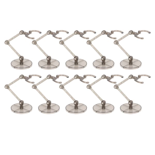 10 stativer til 6-tommer actionfigurer, gennemsigtige sorte plastdisplays
