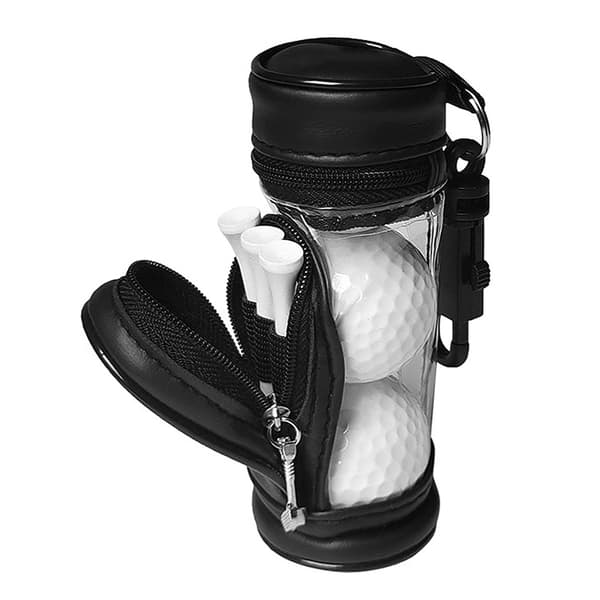 Golfboldopbevaringsetui med 3 bolde og 3 holdere - Let og holdbart PVC