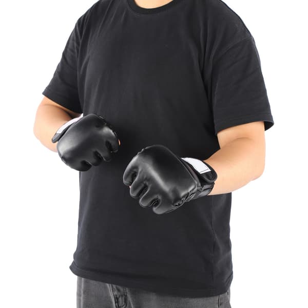 Boksehandsker uden fingre til mænd til kickboxing, Sanda og Muay Thai træning - Sort