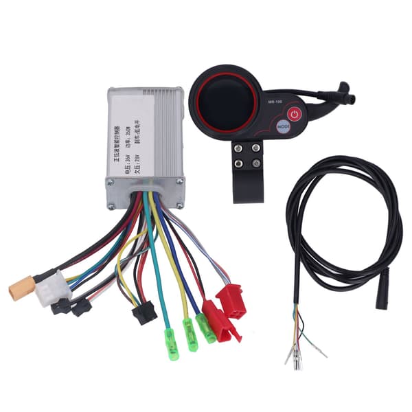 Elcykel Controller Kit 36V 350W med rundt panel og forlængerledning til El-scooter