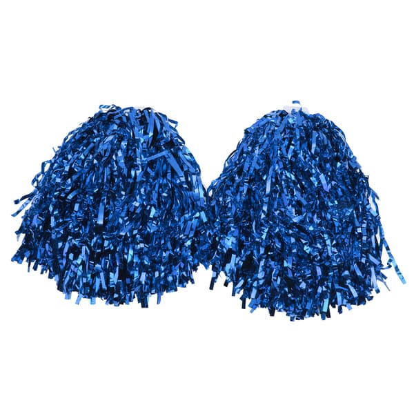2 STK Cheerleading Pom Poms med Solid Håndtak for Dans, Skole, Sport, Spill, Lagånd - Blå