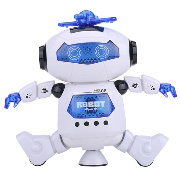 Dansende humanoid robotleke med 360° roterende lys - Gave til barn