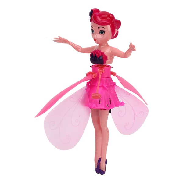 Sky Dancers Hvid Flyvende Fe Prinsesse Dukke med Gestussensor, USB Genopladelig