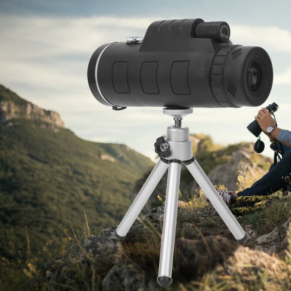 Högdriven 40x60 HD Monokulärt Teleskop med Bredbandsgrön Lins och Stativ