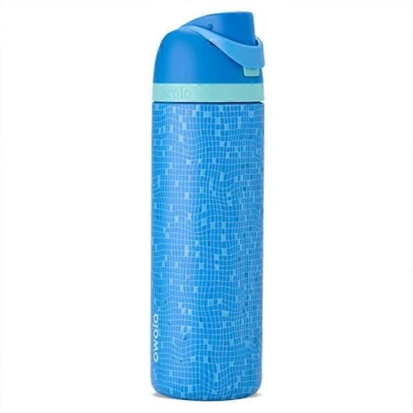 Owala FreeSip vannflaske med bassengfliserdesign for bursdager, 710 ml