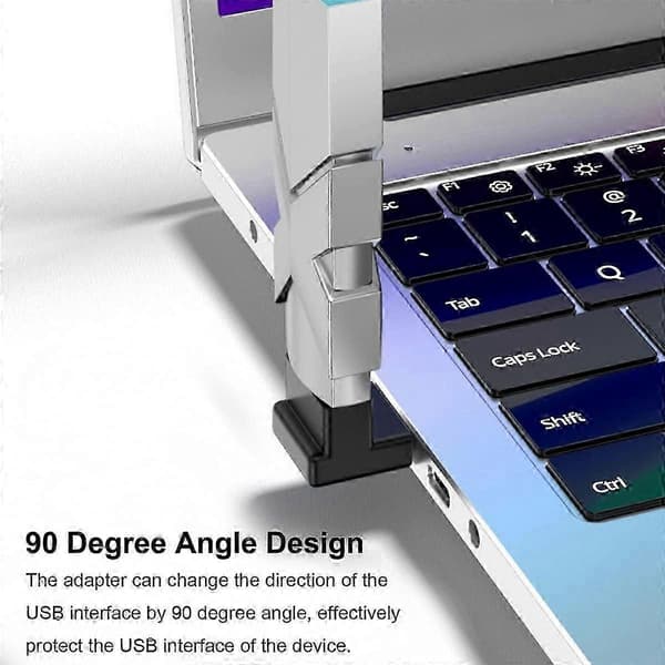 4-pak USB 3.0 adapter, med lodret og vandret justering, USB han til hun forlængerstik.
