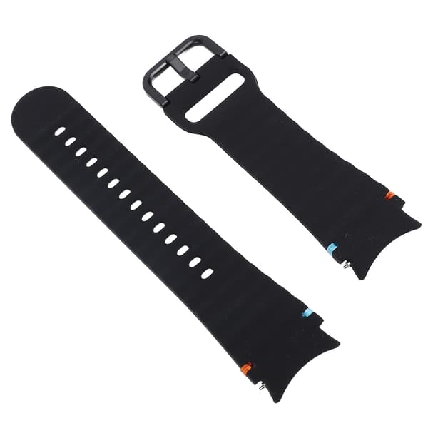 Silikonerem til Watch 7 6 5 4 Series Smartwatch med bølgede linjer, sort, til mænd og kvinder