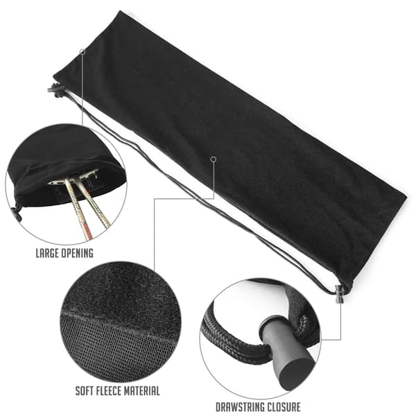 Badmintonracketfodral av mjuk fleece med dragsko och justerbart bärbälte