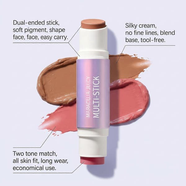 2-i-1 Concealer Stick, Full Dekning Ansiktsmakeup Concealer, Dobbel Fargekorrigerende Stick, Krøll