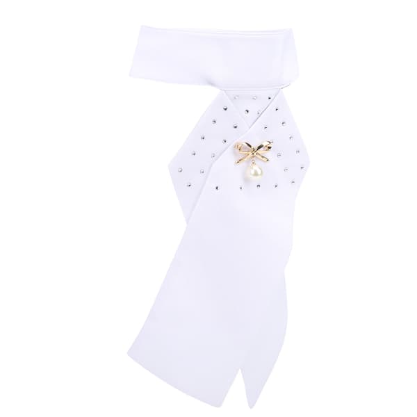 Ridslips med brosch, bomull, vuxen, ridsporttillbehör, vit, 32x20,5cm