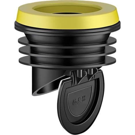 PVC 100 lugttæt toiletforsegling med kontraventil til 100-110 mm PVC-rør (sort)