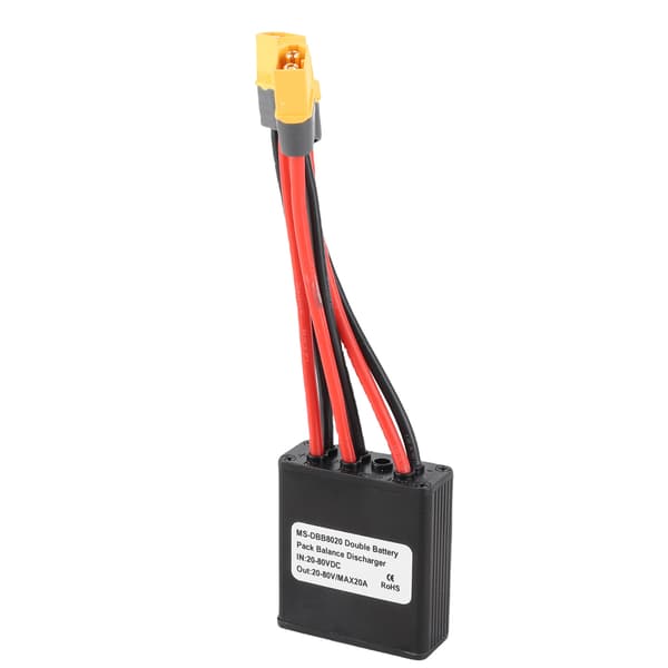 XT60 Dubbel Batteri Urladdningsomvandlare Parallell Modul Adapter 20-80V för 250-3000W Motor