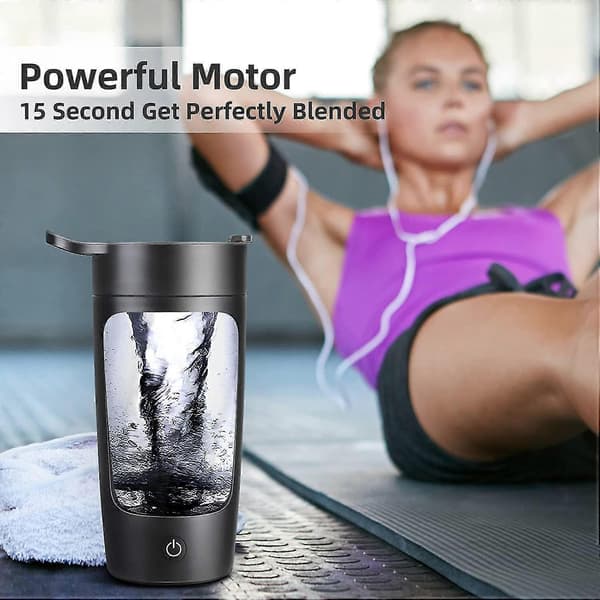 Elektrisk shakerkopp, proteinpulver shakerkopp, USB oppladbar protein shakerkopp
