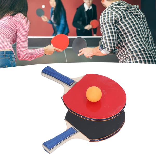 Bordtennisbat sæt med 2 bat, 3 bolde og opbevaringstaske til indendørs og udendørs spil