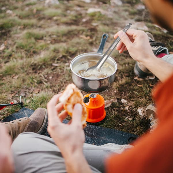 Multifunktionel Titanium BBQ-tang med ske-gaffel og takket spatel til camping og picnics
