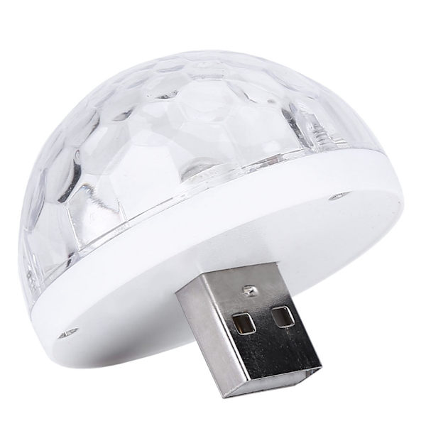 Mini USB 5V 5W RGBW Diskolys med Android Telefonadapter, LED Scenelys for Fester med Lydmodus