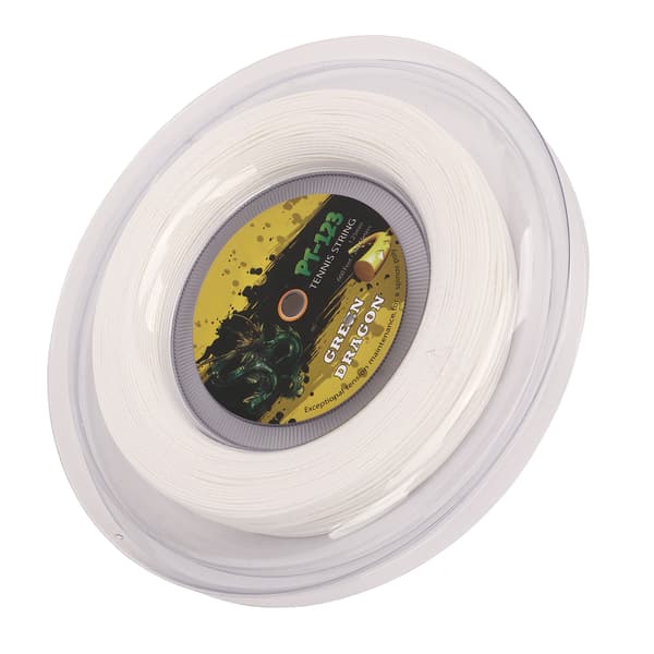 Hvit polyester tennisracketstreng 1,25 mm 200M med dobbelt sømmønster, slagfast