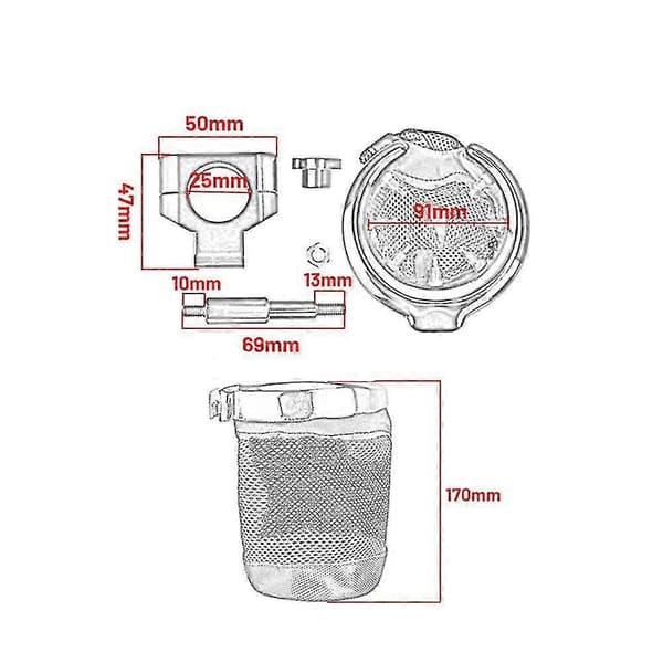 Motorcykel Universal Vandkopholder Tilbehør Touring 25mm EMF