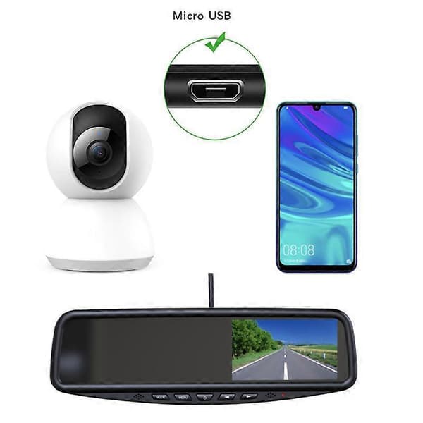 5 meter extra lång Micro USB-datakabel, lämplig för fjärrkabeldragning av USB-drivna övervakningskameror och Micro USB-laddningskabel.