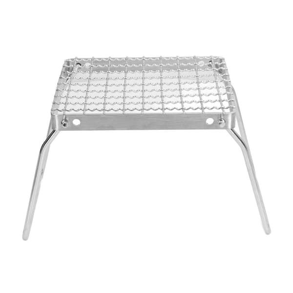 Sammenklappelig campinggrill, 304 rustfrit stål, ultralet, med ben til grill/picnic