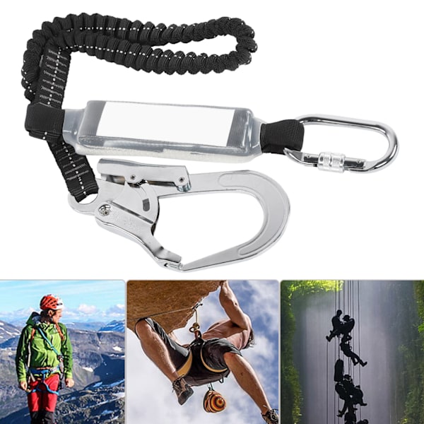 Elastiskt fallskyddsrep med krok för höghöjdssele 25KN
