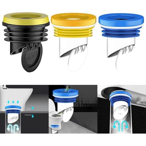 PVC 100 lugttæt toiletforsegling med kontraventil til 100-110 mm PVC-rør (sort)
