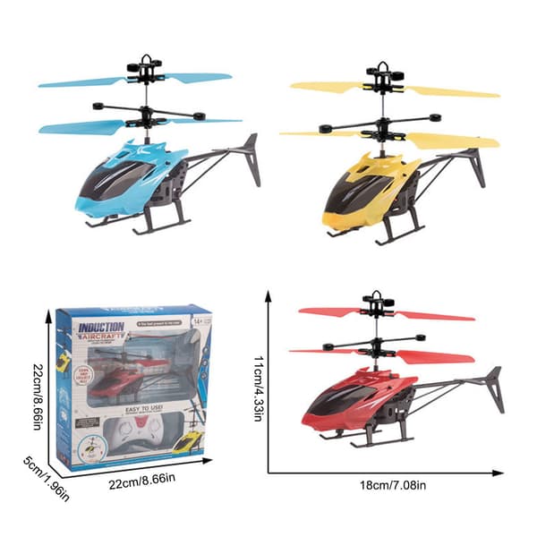 Mini RC Helikopterlegetøj med Gestusstyring og Belysning, Affjedring og Infrarød Induktion.