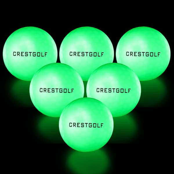 6 stk. lyse LED-golfbolde, lysende natlys med blinkende slagfast, holdbar