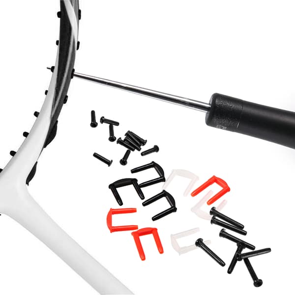 1 låda med genomföringar för badmintonracketsträngar, hållbart och lätt skyddande tillbehör