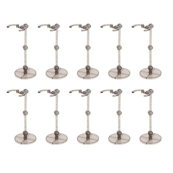 10 stativer til 6-tommer actionfigurer, gennemsigtige sorte plastdisplays