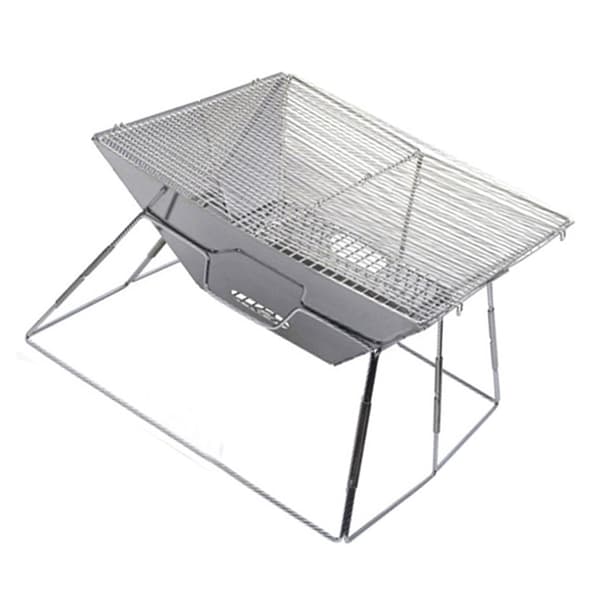 Bærbar sammenklappelig grill i rustfrit stål til udendørs grillning, camping og picnics