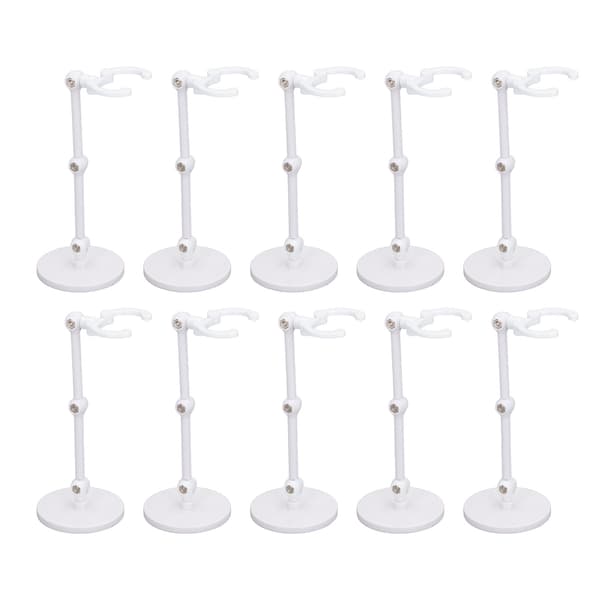 10 sæt standere til 6-tommer actionfigur minidisplays, hvid plast