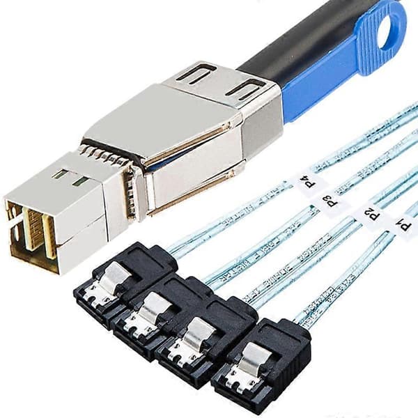 Mini SAS HD SFF-8644 til 4 x SATA 7-pin harddiskabel, 12Gbps server ekstern harddisk højhastighedskabel, 3.33TF/1M.